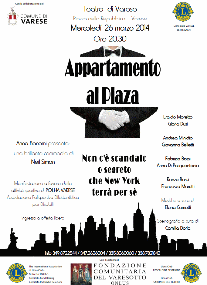 "Appartamento al Plaza": brillante commedia a favore di Polha Varese